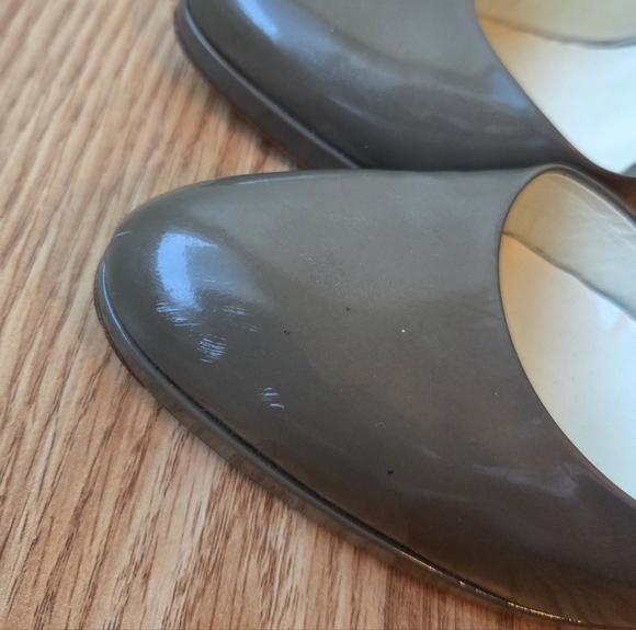 Jil Sander Patent Leather Slingback High Heels Pumps Olive Green Shoes EU 40.5 - Picture 13 of 14